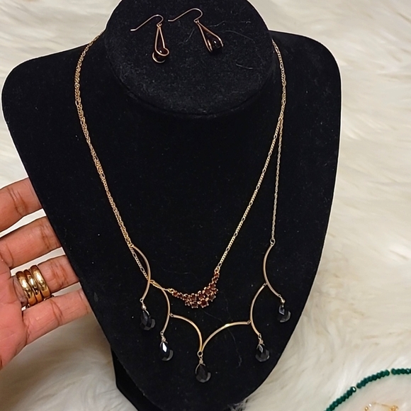 Jewelry - 14k earrings and 10k necklace onyx sts